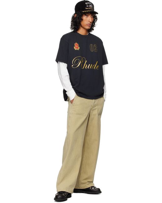 Rhude Black Script T-Shirt for men