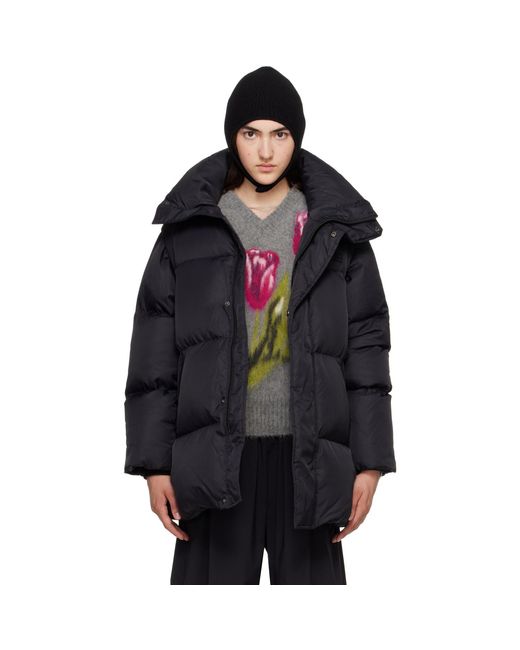 MM6 by Maison Margiela Black Nylon Down Puffer Jacket