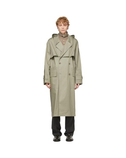 Lemaire コットン グレー Technical トレンチ コート カラー グレー メンズ Lyst