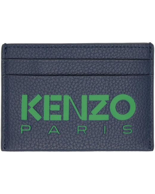 KENZO Green Leather Cardholder for men