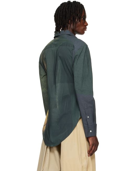 Jean Paul Gaultier Multicolor Ssense Exclusive Khaki & Mesh Printed Acid Water Shirt for men