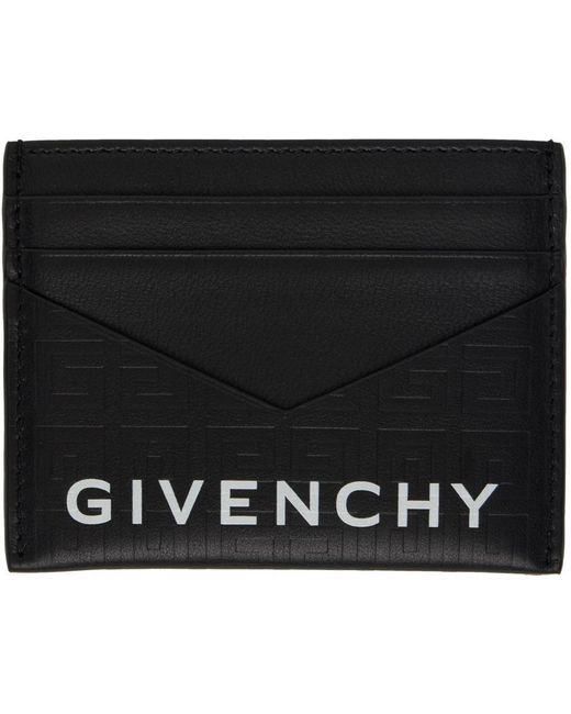 Porte-cartes noir en cuir à motif à logo 4g Givenchy en coloris Black