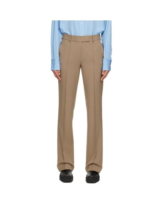 Helmut Lang Blue Taupe Pinched Seam Trousers