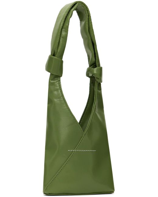 MM6 by Maison Martin Margiela Green Mini Triangle Knotted Bag for men