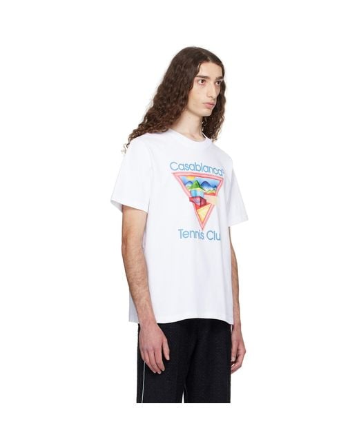 Casablanca White Relaxed-Fit Graphic Print T-Shirt for men
