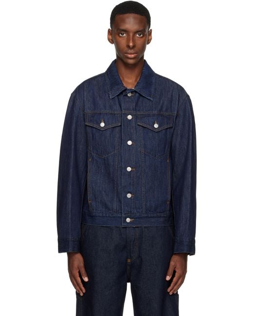 Dries Van Noten Blue Short Denim Jacket for men