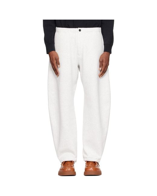 Sacai White Cotton Jersey Sweatpants for men