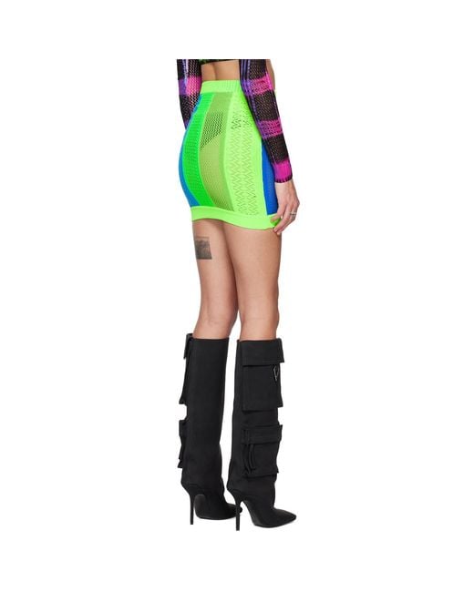 AGR Green Striped Miniskirt
