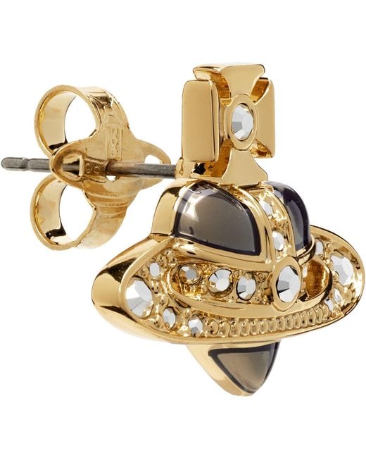 Vivienne Westwood Metallic Diamante Heart Stud Single Earring for men
