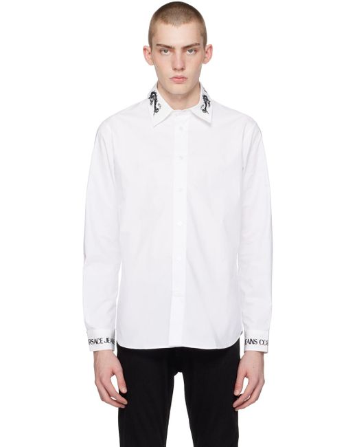Versace White Watercolor Couture Shirt for men