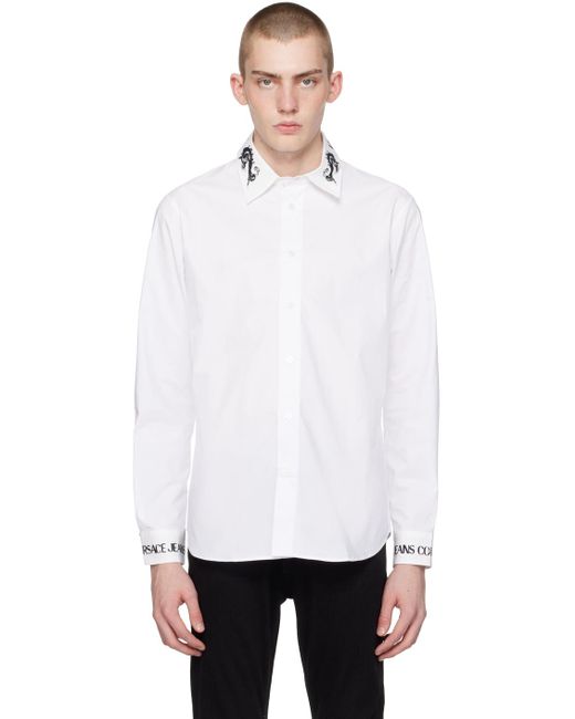 Versace Jeans Couture White Watercolor Couture Shirt for men