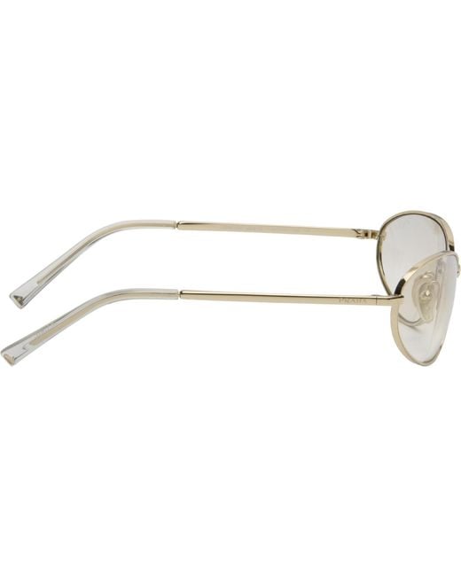 Prada Black Metal Oval Sunglasses