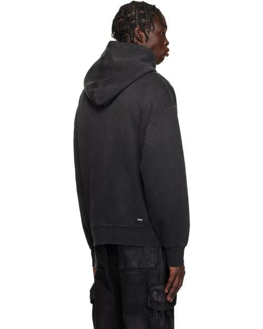 AMIRI ブラック ヴィンテージウォッシュ ペガサス フーディー AMIRIのブラック Pegasus ヴィンテージウォッシュ オーバー
