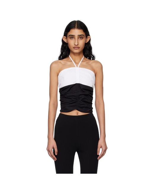 Kijun Black Off- Shirring Halter Top