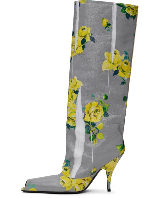 Acne Multicolor Open Toe Leather Boots