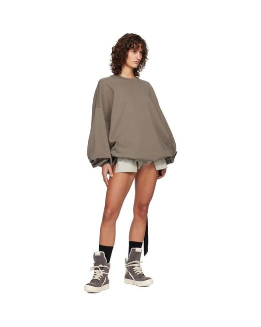 Rick Owens Brown Temple Hun Crewneck Sweatshirt
