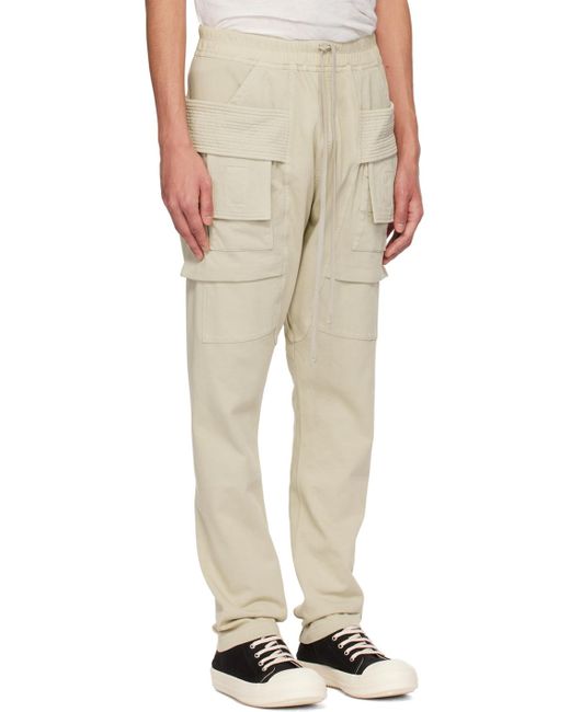 Rick Owens Natural Off-white Creatch Cargo Pants for men