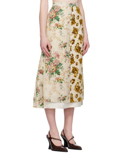 Erdem Natural Pleated Midi Skirt