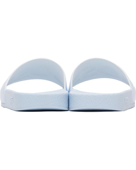 Boss Blue Italian-Made Large Logo Detail Slides for men