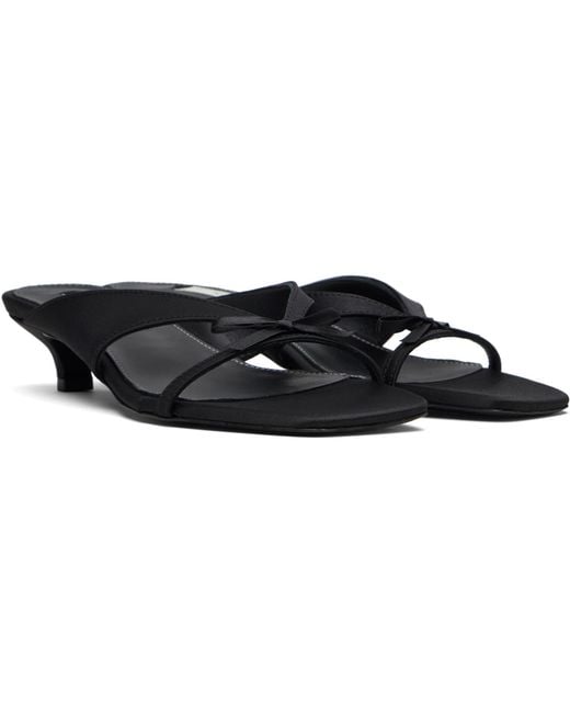Totême Black Bow Satin Sandals