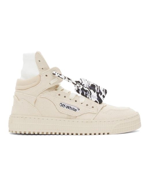 Off-White c/o Virgil Abloh Natural Beige Canvas Off Court 3.0 High-top Sneakers