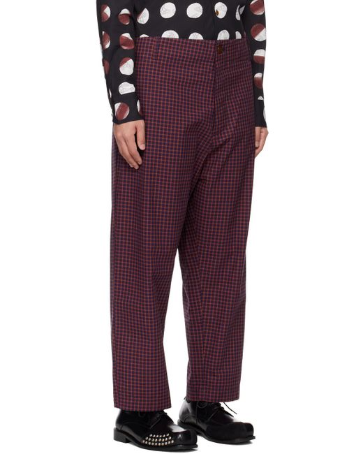 Vivienne Westwood Purple Red & Navy Alien Trousers for men