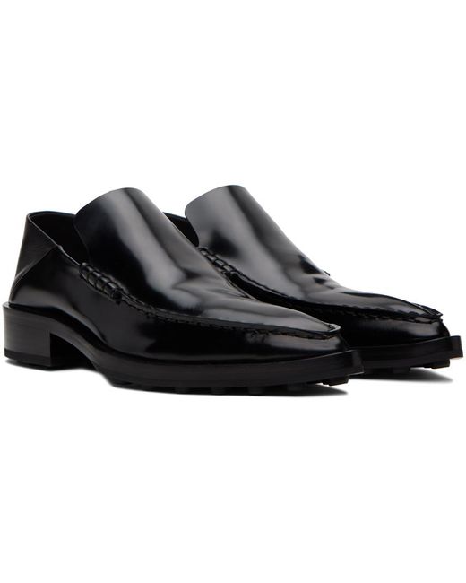 Jil Sander Black Leather Loafers