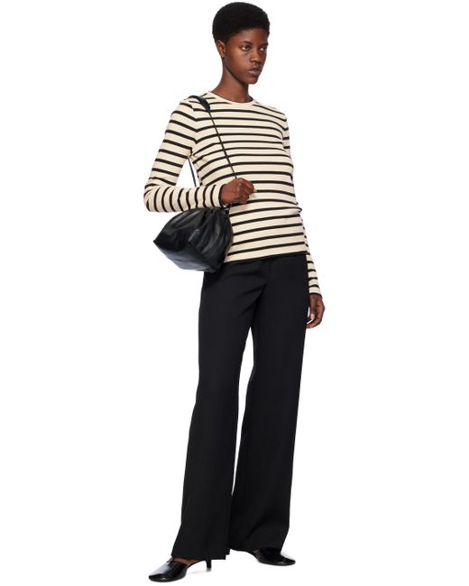 Jil Sander Off-white & Black Stripe Long Sleeve T-shirt