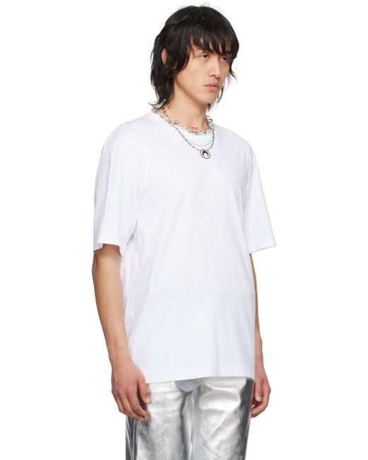 MARINE SERRE White Embroidered T-shirt for men