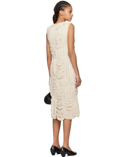 Robe midi à effet ruché Comme des Garçons en coloris Black