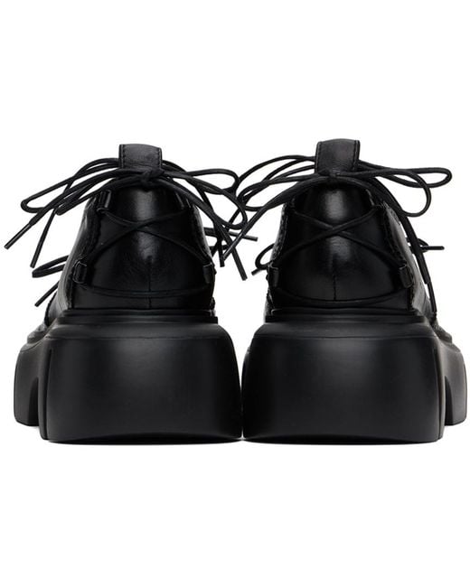 【Simone Rocha】ブラック Ghillie プラットフォーム ブローグ Black Platform Ghillie Brogues by Simone Rocha on Sale