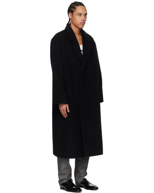 Fear Of God Black Melton Wool Coat for men