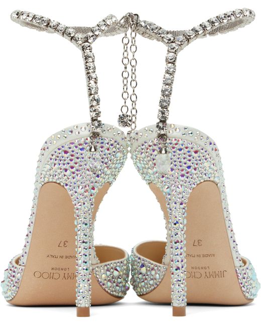 Chaussures À Talon Aiguille 100 Argentées À Chaine Saeda Jimmy Choo en coloris Black