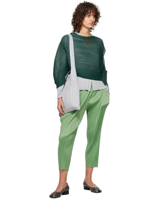 Pleats Please Issey Miyake Green Monthly Colors February Trousers