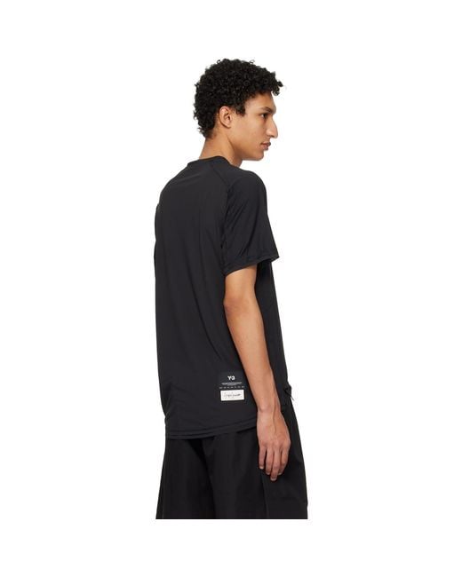 Y-3 Black Running Short Sleeve T-Shirt for men