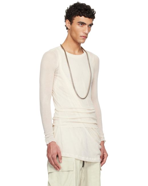 Rick Owens Multicolor Off- Hollywood Rib Ls T-Shirt for men