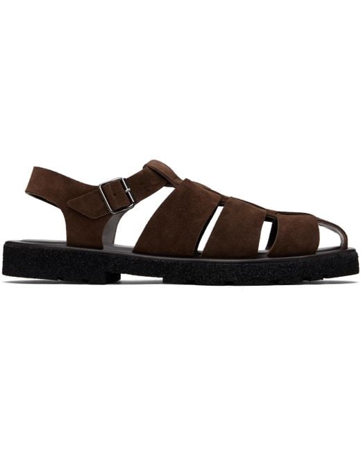 Paul Smith Black Suede Sandoval Fisherman Sandals for men