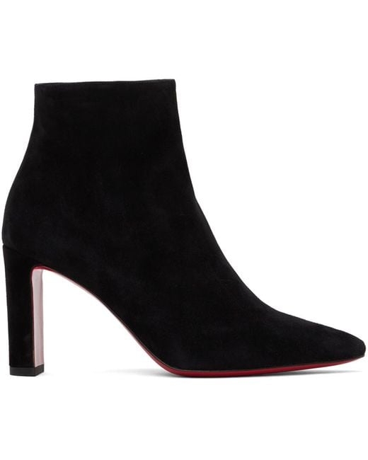 Christian Louboutin Black Suprabooty Block-heel Suede Heeled Ankle Boots