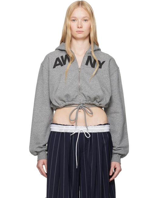 Pull À Capuche Déconstruit Gris À Cordon Double Tour T By Alexander Wang en coloris Gray
