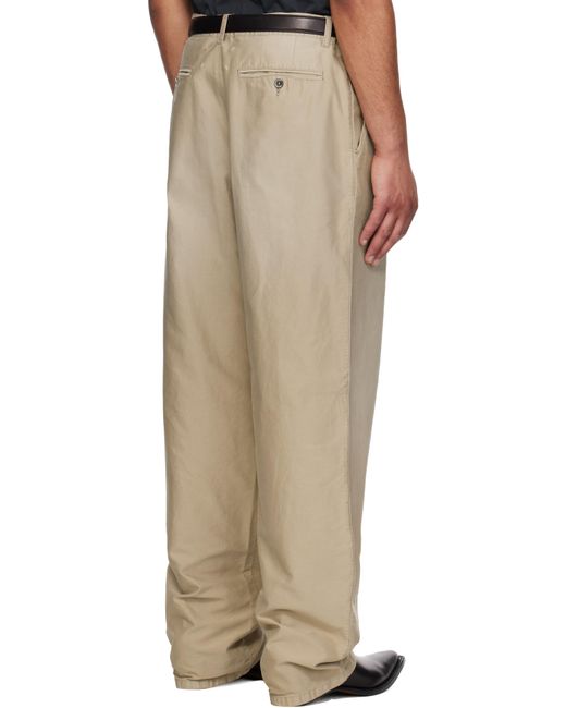 Maison Margiela Natural Unbrushed Moleskin Trousers for men