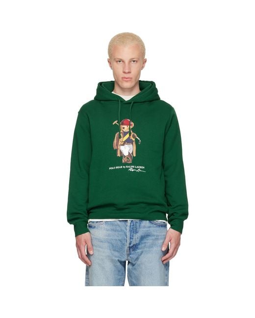 Polo Ralph Lauren Green Polo Bear Fleece Hoodie for men