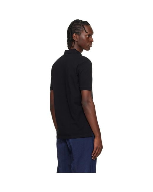 HUGO Black Slim-Fit Logo Label Polo for men