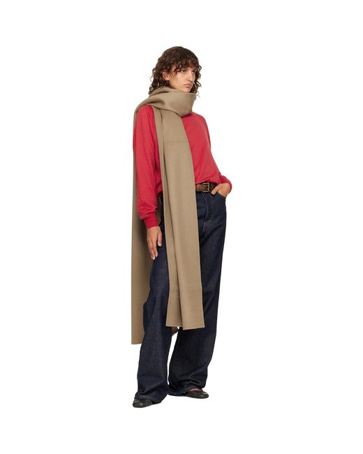 La Collection Natural Taupe Wool Cashmere Julie Scarf
