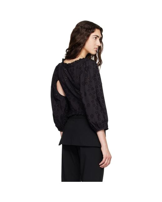 Sandy Liang Black Palisade Blouse