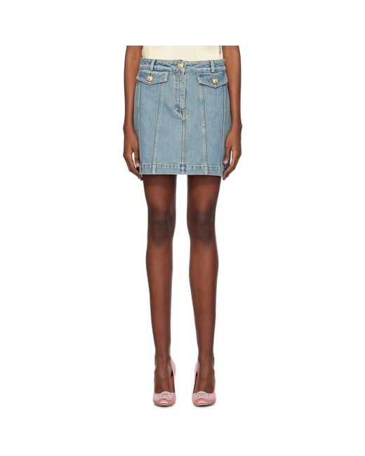 Moschino Blue Faded Denim Skirt