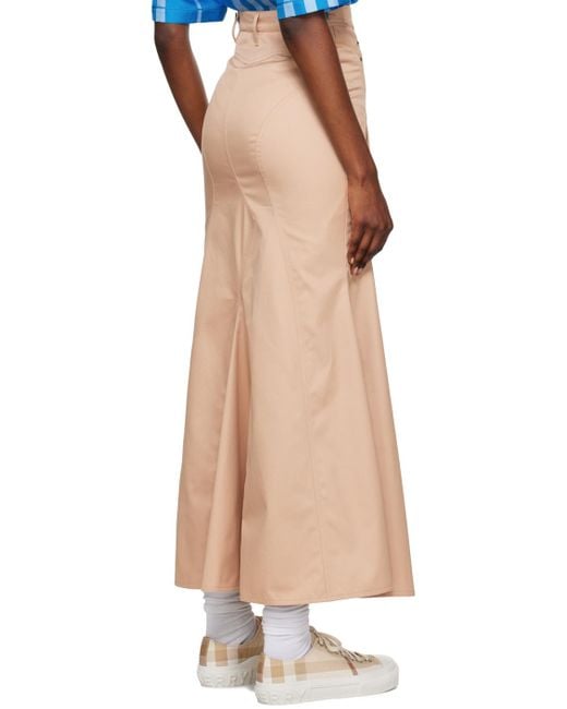 Burberry Multicolor Beige Flared Maxi Skirt