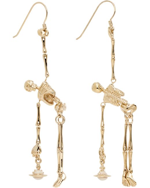 Vivienne Westwood White Skeleton Earrings