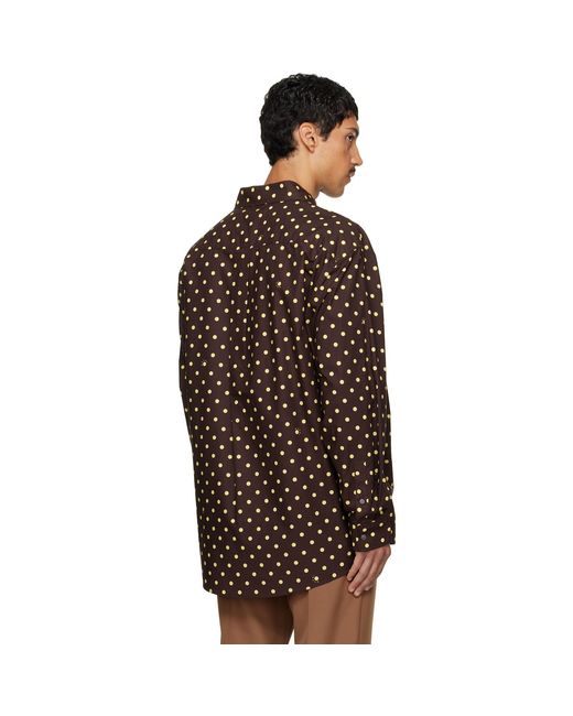 Marni Brown Polka-Dot Shirt for men
