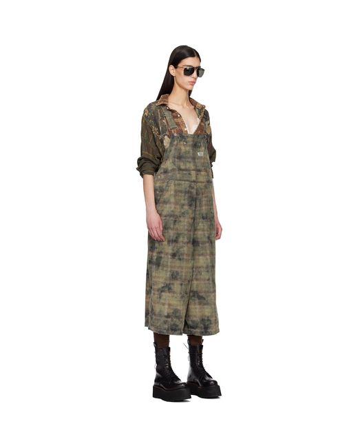 R13 Black Khaki Jumbo Overalls