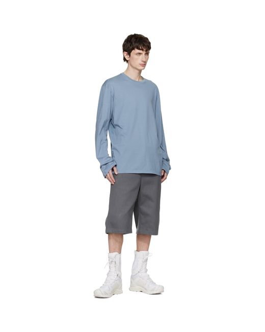 Rier Blue Long Sleeve T-Shirt for men